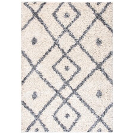 Safavieh Venus Shag Power Loomed Rectangle Shag Rug; Ivory & Grey - 2 ft. -7 in. x 5 ft. VNS683A-3